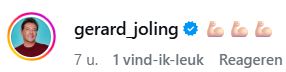 Reactie van Gerard Joling op Instagram